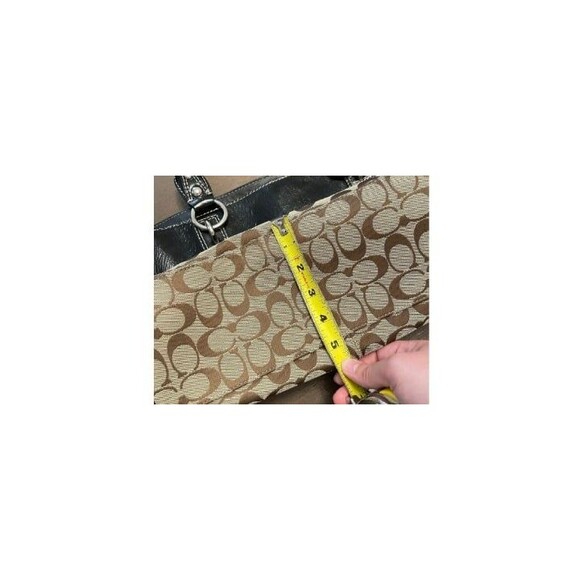 FREE SHIPPING! Coach signature c black patent tan purse - must see! - Picture 5 of 10